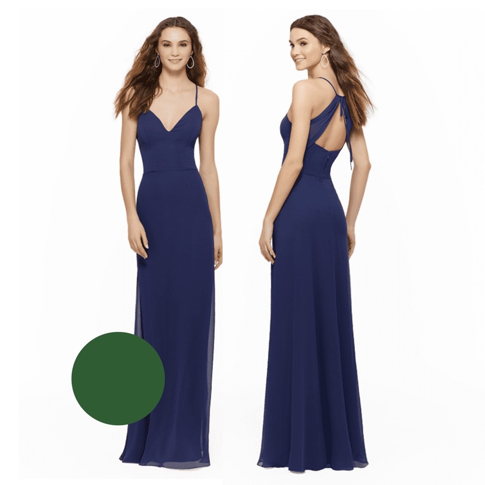 NWT - Morilee - Chiffon Bridesmaid Dress w/ Spaghetti Straps - 21634 - Emerald